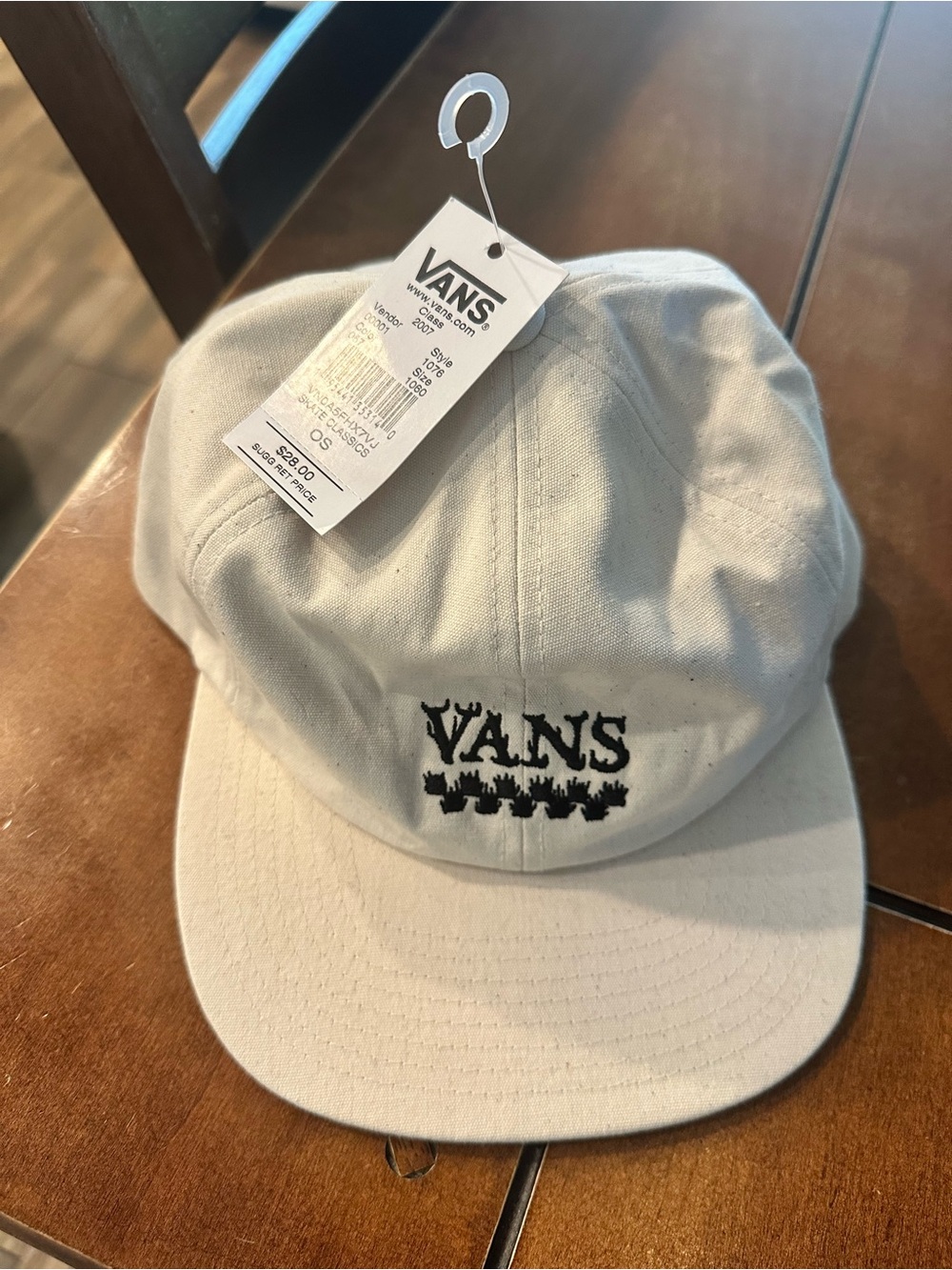 Vans Cream Cap with Black Embroidered Logo